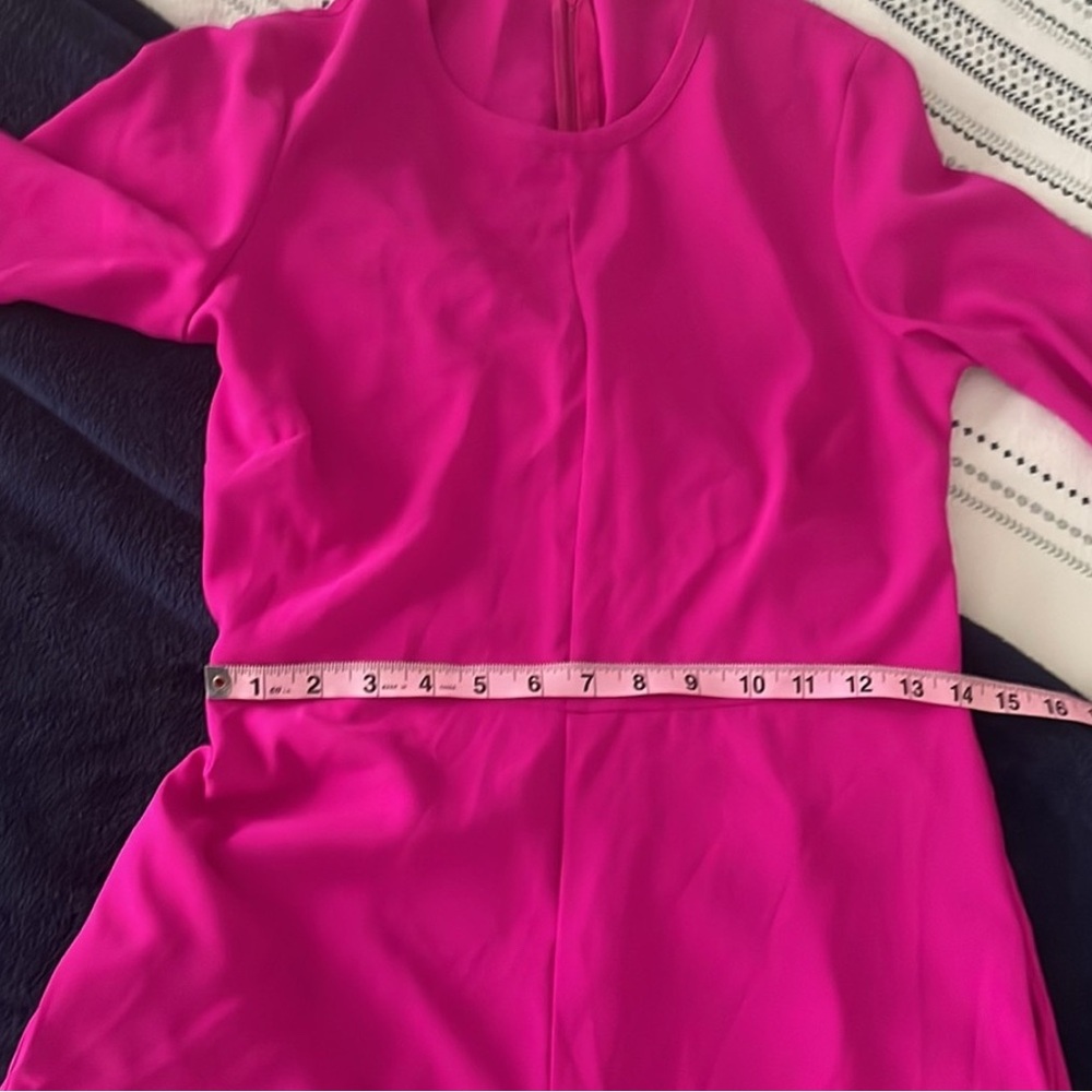 Adam Lippes Hot Pink Long-Sleeve Wide-Leg Jumpsuit - Picture 13 of 16